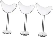 Cabilock 3Pcs Bird Shape Cocktail Glass Goblets Creative Transparent Wine Holders for Whiskey Red Wine for Parties and Home Bars