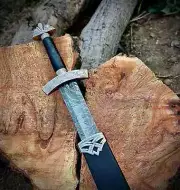 Hand Forged High Damascus Steel Viking Sword Battle Ready Medieval Sword