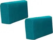 iplusmile 2Pcs Elastic Sofa Armrest Cover Comfortable Protective Cloth for Home and Office Simple Design Blue Armrest Towel Sofa Armrest Protector for All