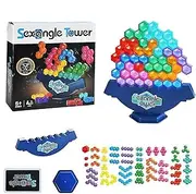 Tower Balance Game - Hexagonal Building Blocks Puzzle - Educational Toys for Kids and Adults, Learning Activities for Game Night