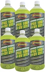 TSI Supercool P100-32D-6CP 100 PAG Viscosity Oil Plus U/V Dye, 32 oz, 6 Pack