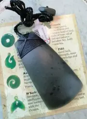 New zealand Jade Greenstone Toki Matt Large pendant 75mm L x 40mm Unisex