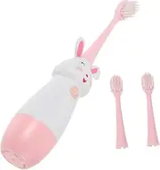 PLAFOPE Boys and Girls Electric Toothbrush Rechargeable Toothbrush for Toddlers Baby Toothbrush Portable Lightweight 3 Brush Heads Pink Rabbit Style