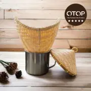Small Set Jasmin Lao Sticky Rice Cooker Steamer Bamboo Basket Set Pot W/Cup