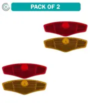 Pack of 2 Sunlite Wheel Reflector Set Amber/Red