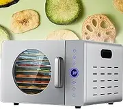Stainless Steel Food Dehydrator, 1025W Dehydrators, 8 Tray Food Dryer Machine, 24Hours Adjustable Timer, 30-90℃ Temperature Control, for Jerky, Meat, Fruit, Herbs, Dog Treats, Vegetables
