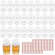 Burgia Pack of 52 Small 20 ml Portable Travel Bottles Plastic Bottles for Filling Transparent with Lid Empty Portable Cosmetic Bottles Travel Container for Cosmetics