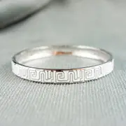 18k white Gold plated enamel bangle bracelet