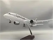 Replica 47cm for Qatar B787 Scale Die-cast Metal Airplane Model with Stand Collection of Static Decoration for Toy Airplane Toy(Style 2: 737 W LED)