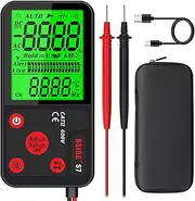 BSIDE Digital Multimeter Tester Rechargeable Smart Voltmeter Pocket 6000 Counts Ohmmeter Resistance Continuity Hz V-Alert Live Voltage Tester with Carrying Case
