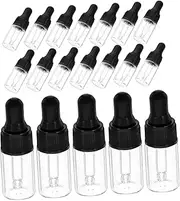 Healeved 20Pcs Transparent Mini Dropper Bottles with Lids Essential Oil Perfume Sample Storage Containers Leak Travel Bottles for Liquids for Travel and Home Use