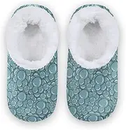 [Caihoyu] House Slippers for Kids Girls Boys Fuzzy Fleece Anti-Slip Rubber Sole Lightweight House Shoes Hotel Travel Bedroom Airplane Party