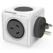 ALLOCACOC PowerCube 2 Outlet Original USB Surge Protector with 2x USB Ports - Grey [5220GY/AUOUPC]