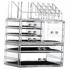 3 Pack Clear Makeup Organizer Countertop, Stackable 6 Drawers Skincare