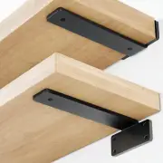 Heavy Duty Floating Shelf Bracket (12 Inch-6 Pack) with (1/4”-Thick) Metal Black