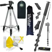Lightweight 50" Photo Tripod + PRO MONOPOD + REMOTE For Canon EOS Rebel T3 T3i