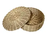 Woven Cane Basket with Lid Handmade Eco Friendly Woven Storage or Display Basket