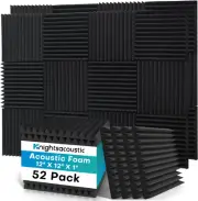52 Pack Acoustic Foam Panels, 30 X 30 X 2.5 Cm Sound Proofing Panels for Walls,