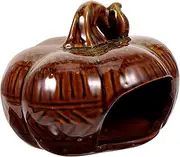 GANAZONO Pumpkin Shape Ceramic Hamster Hideout Bed Cooling Animal House for Summer Durable Decorative Pet Nest for Hamsters Pets Multi Purpose Storage Box