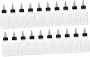 Zerodeko 20Pcs Transparent Squeeze Bottles with Pointed Nozzle Refillable Caulking and Pigment Containers for Easy Application for Glue Ink and Liquid Storage