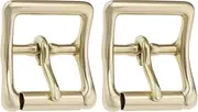 SING F LTD 2 Pcs 25mm Solid Brass Hobble Roller Buckles Square Buckles Belt Strap Buckles Replacement Part Suitable for Belt Strap Boots Bags and DIY Leather Craft