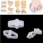 2 Pcs White Silicone Gel Toe Straightener Separator Bunion Corrector Pain Relief
