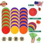 Vibrant 9-Inch Non-Slip Rubber Spot Markers - Set of 36 for Agility Training