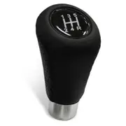 SAAS Leather Gear Knob Black-Black Stitch With 8 Shift Patterns SGKBL