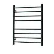 Radiant RTR530 Round Bar Heated Towel Rail - 530 x 700mm- Matte Black - Stainless Steel - Bottom Right/Top Left Wiring