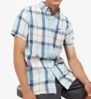 Barbour Angus Linen/Cotton Tailored Shirt Size: Small NWT