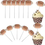 Rsstarxi 30 Pack Rugby Ball Cupcake Toppers Resin Figurine Rugby Ball Cupcake Food Desserts Decorations for Rugby Balll Theme Baby Shower Kids Boy Girls Birthday Party Cake Decoration