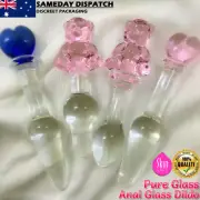 Crystal Glass Anal Plug Dildo Dong Anal Beads Butt Thruster Cute Adult Sex Toy