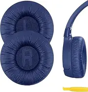 Geekria QuickFit Leatherette Replacement Ear Pads Compatible with JBL JR300, JR300BT, T450BT, T500BT, Tune 500, Tune 500BT, Tune 510BT, Tune 520 Headphones, Ear Cushions (Blue)