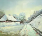 20x24 The Carriage, the Road to Honfleur under Snow, Claude Monet Oil Painting