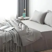 Bamboo Quilt Cover - Stone Grey, Single