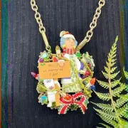 Adorned Crown Artisan Assemblage Merry Maxine Christmas statement necklace