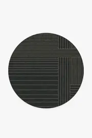 185' Round | Machine Washable Runner Rug | Kid & Pet Friendly | Indoor Rug | Bowie Charcoal Rug | Ruggable