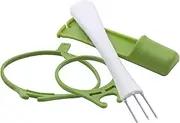 Pickle Jar Fork - No Picklers with Holder - Safe, Reusable and Easy to Use | Stainless Steel Fork for Peppers, Fermented Foods and Storage Jars