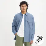 【LEVIS 官方旗艦】SILVER TAB銀標系列 男 OVERSIZE寬鬆牛仔襯衫外套/精工輕藍染石洗 熱賣單品 A5767-0001