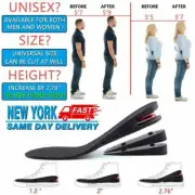 Height Increase Insole Full Length Comfort Lifts/Heel Inserts -2.76 Inch Taller