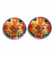 Gascoigne Cufflinks Union Jack Flag Heraldic Shield Semper Eadem Men's