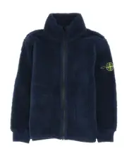 Stone Island Junior Compass-Patch Sherpa Zipped Jacket 8Y,14Y,2Y,12Y,10Y blue