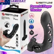 Finger Sleeve Rabbit Vibrator Dildo Silicone Clitoris GSpot Anal Vagina Sex Toy