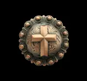 Western Decor Cowboy Copper Cross Concho 1 1/2"