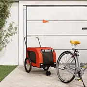 Dog Bike Trailer, Bike Pet Carrier, Bike Bicycle Dog Trailer, Bicycle Dog Carrier Red and Black Oxford Fabric and Iron
