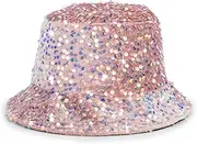 [Vikodah] Women's Sequin Bucket Sun Hat Bling Bling Reversible Glitter Outdoor Shiny Sun Hats