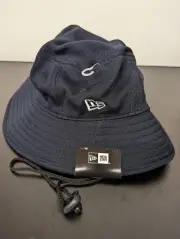 New Era Bucket Hat Blank Navy Blue Cap Training Sun Fishing Hat Drawcord - OSFM