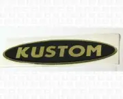 Kustom Black and Silver Self Stick Oval Bubble Label Logo Badge Medium