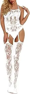 [HTRUIYA] Sexy Fishnet Bodysuit for women One Piece Body Stockings Nylons Bodystockings Lingerie Tights