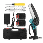 Mini Chainsaw Electric 6 Inch Cordless Chain Saws 21V Battery Powered Handheld Wood Cutter Tree Branch Pruning Trimming Cutting Machine Small Toolbox